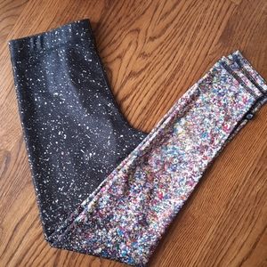 EUC Terez confetti multicolored leggings Sz S